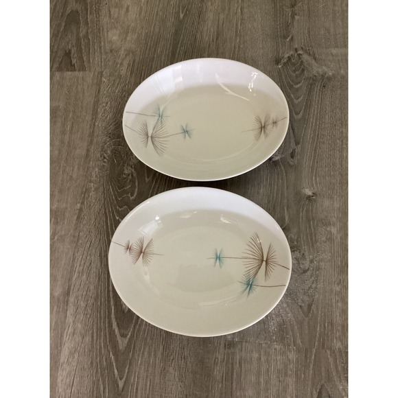 Caribe Casual Other - Caribe Casual Carlos Montes G San Juan MCM Oval Bowls Set of 2 White Turquoise